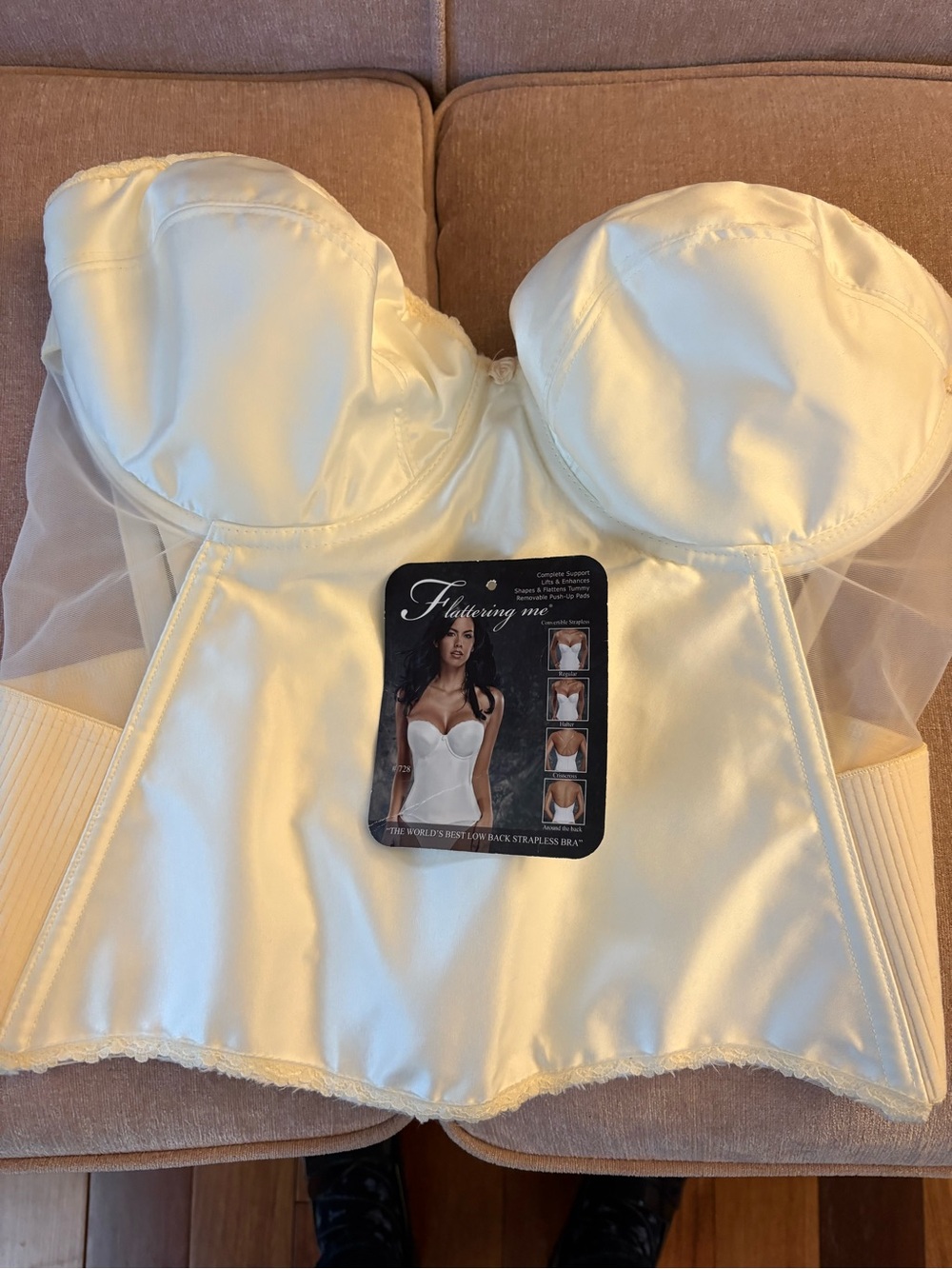 Flattering Me 40DD Low Back Strapless Bra Ivory